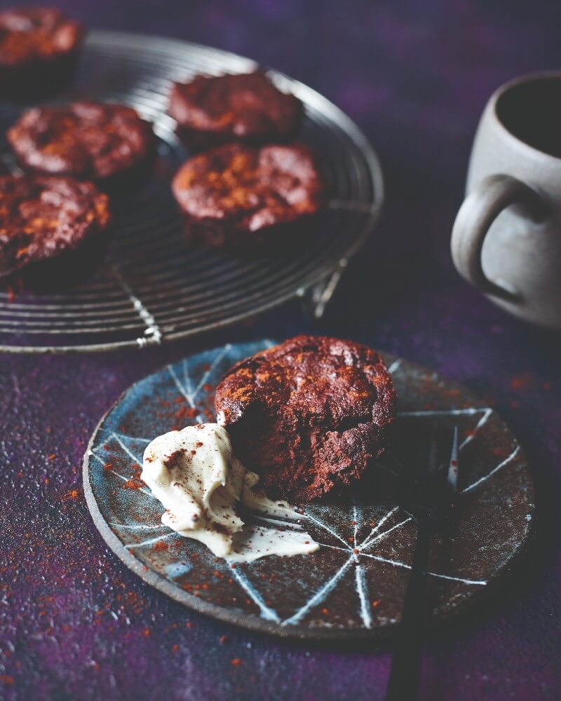 Chocolate beet brownie cups mobile