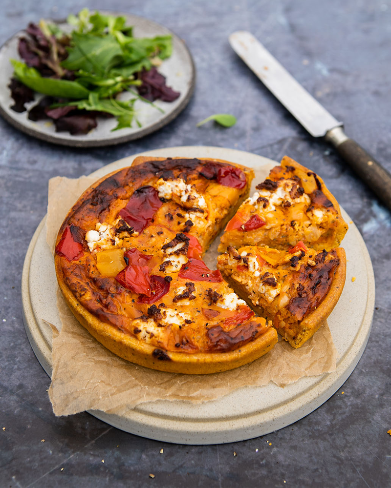 Image of Mediterranean Pepper & Feta Quiche Portrait image