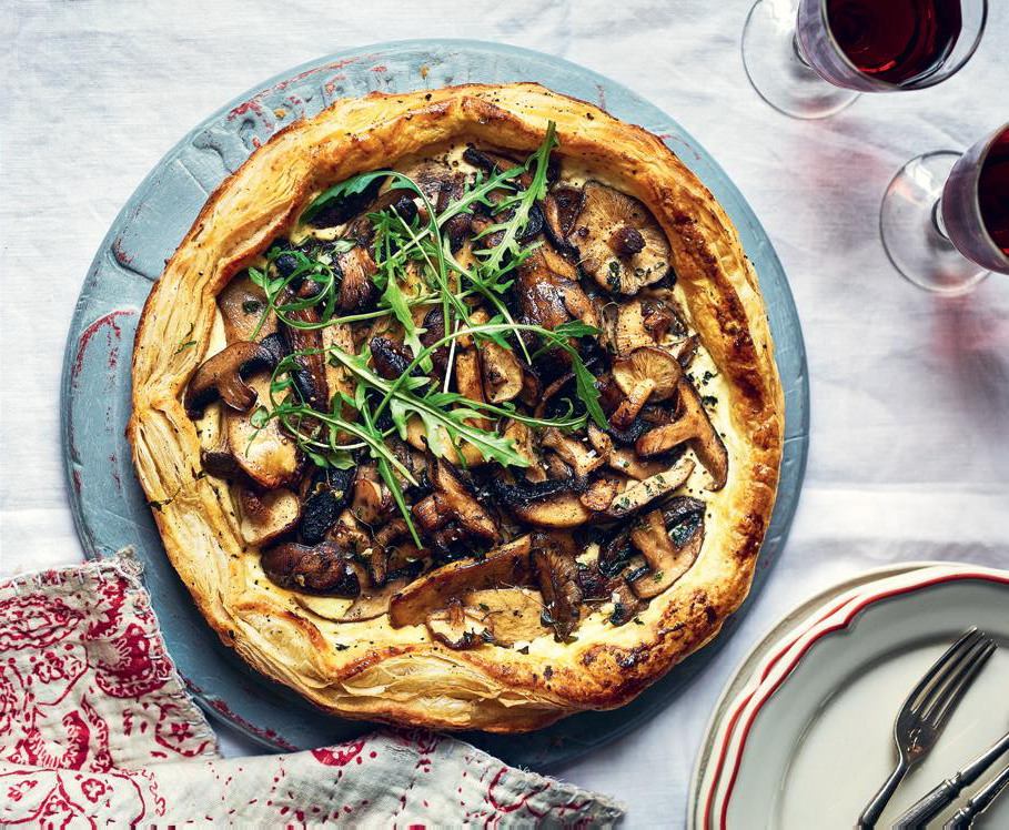 A giant Garlicky Mushroom Galette from the Higgidy Cookbook