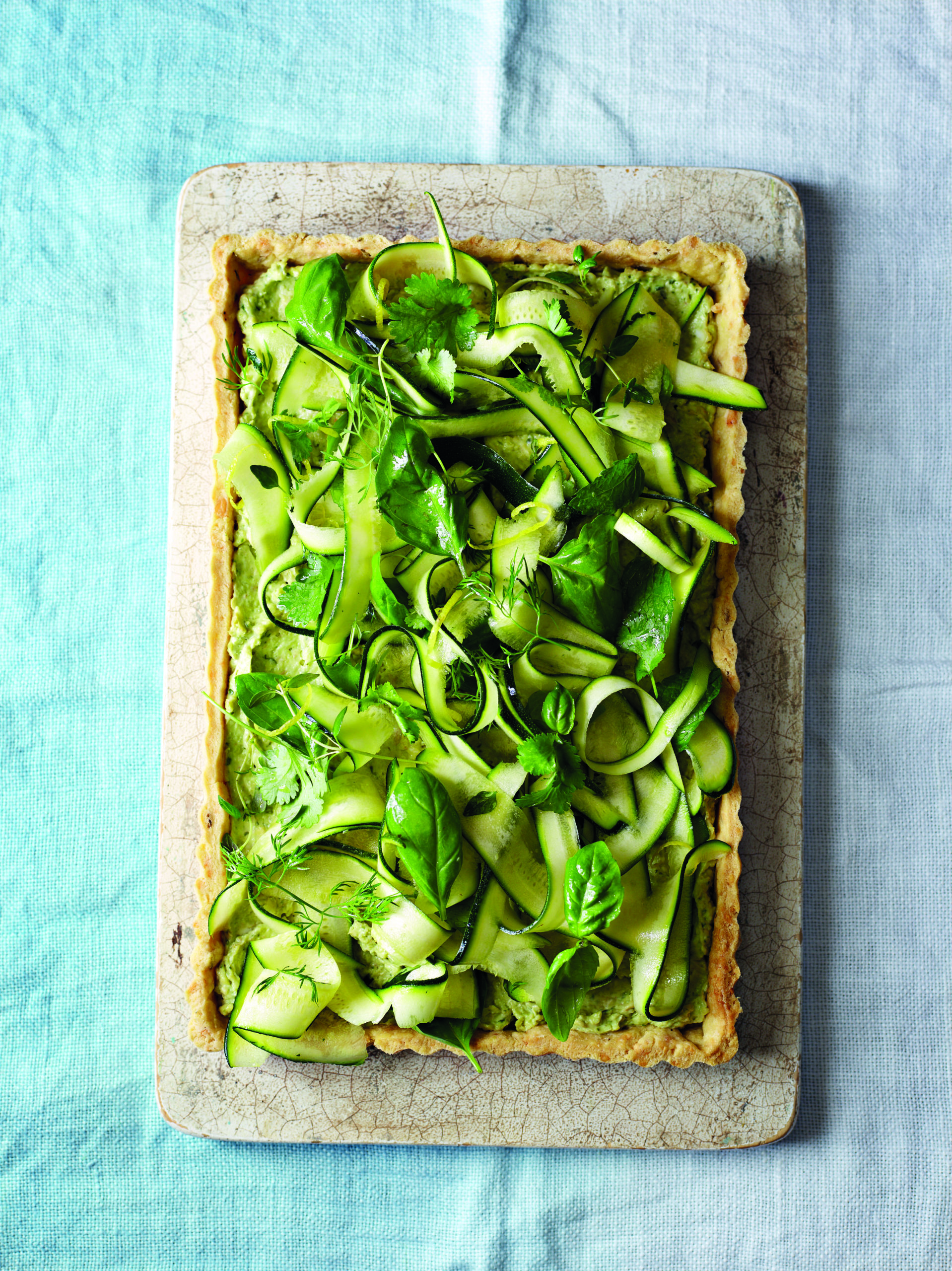 A Raw Summer Vegetable Tart from Higgidy's Veggie Cookbook