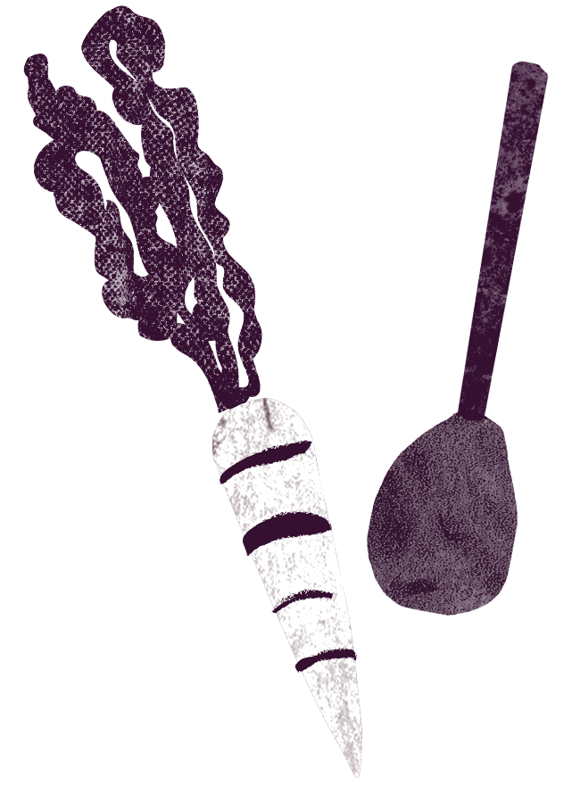 Illustration of spoon and carrot